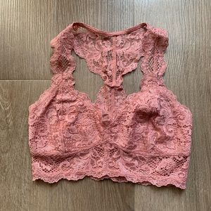 Express One Eleven Pink/Mauve Racerback Bralette, Size XS